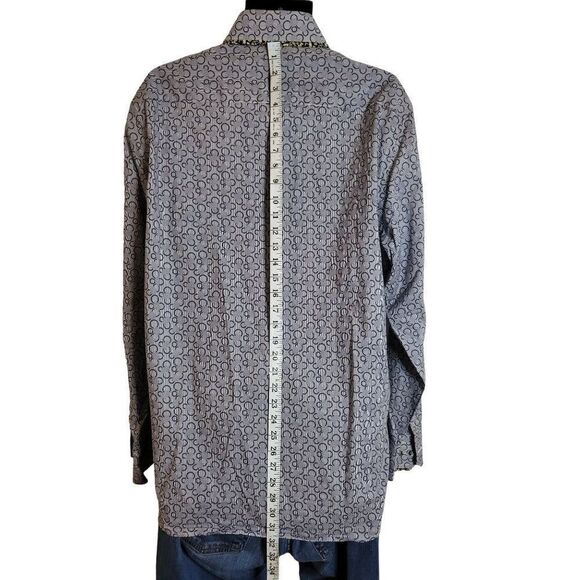 Johnny O Button Up Long Sleeve Sz XL Shirt Men‎ Geometric Print - Picture 3 of 6